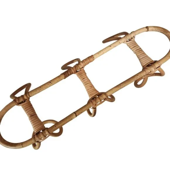 Rattan Wall Hook 3 Tier Hanging Organizer Boho Entryway Decor - Picture 2 of 4